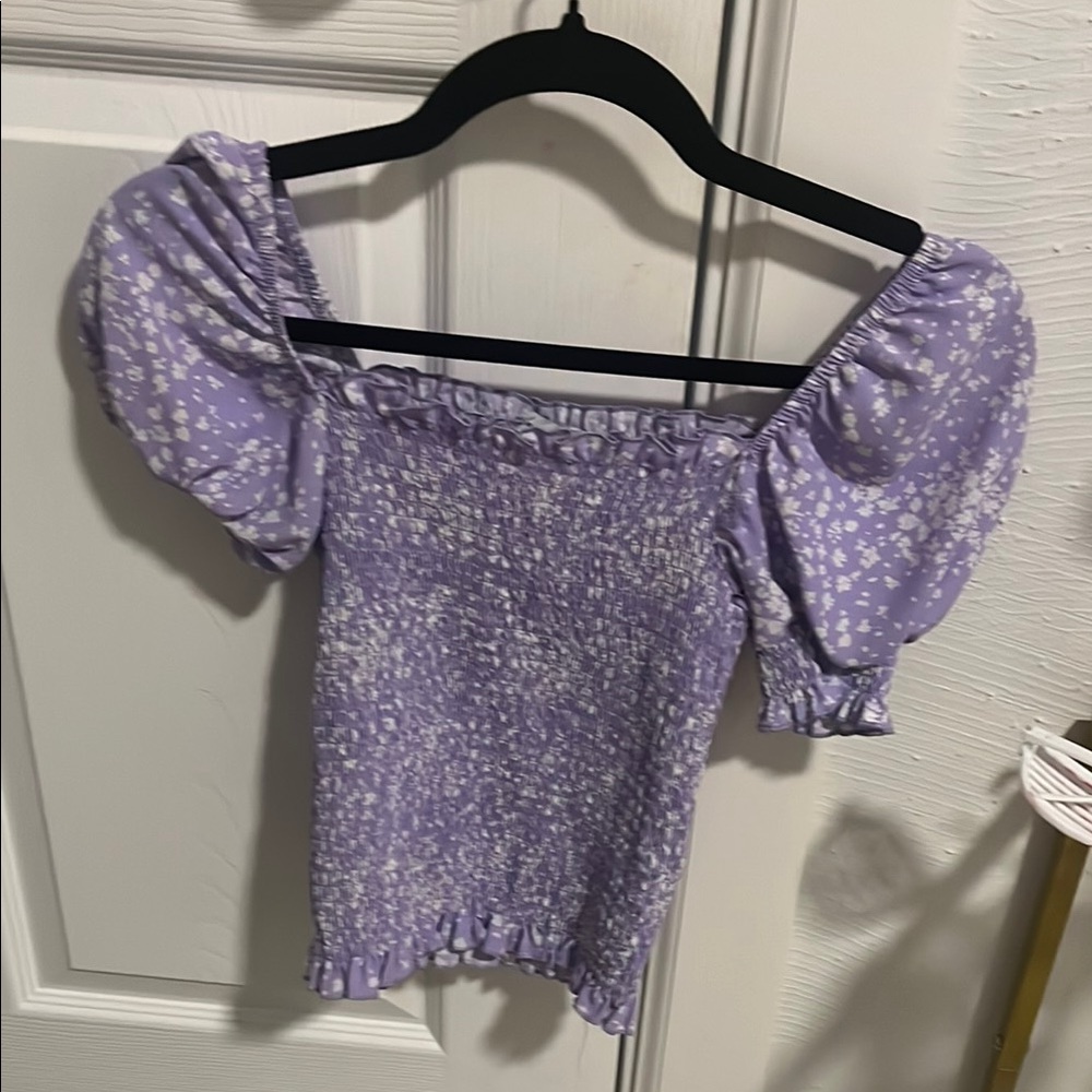 Revamped Purple and White Blouse Elegant Top